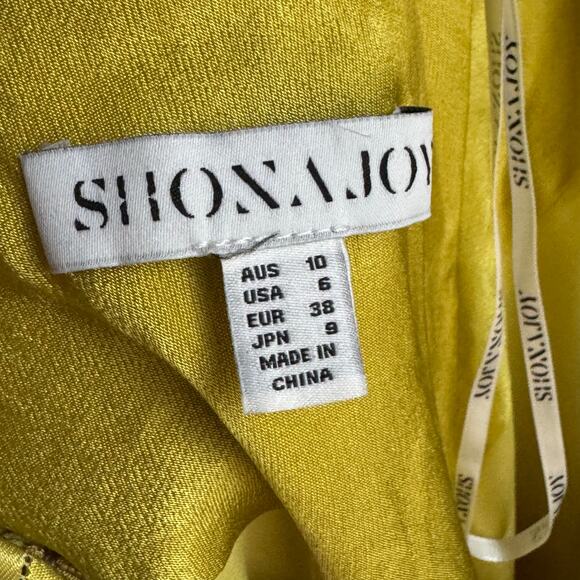 Shona Joy Sofia Spliced Maxi Dress Yellow Charmeuse Formal Slip Revolve Sz 6 - Picture 9 of 9